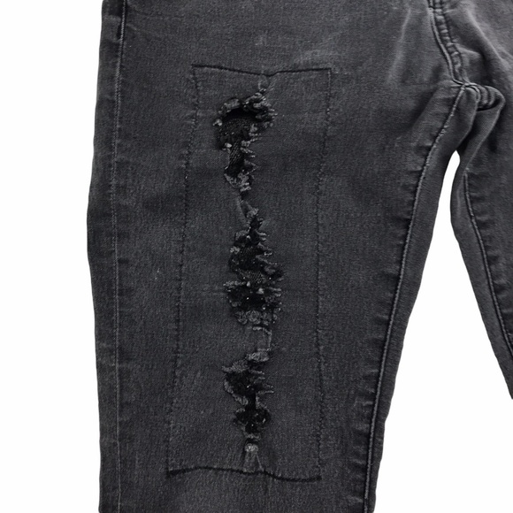 GUESS Modele Black Sequin Rhinestone Distressed‎ Gray Dark Wash Skinny Jeans 29 - Picture 3 of 10